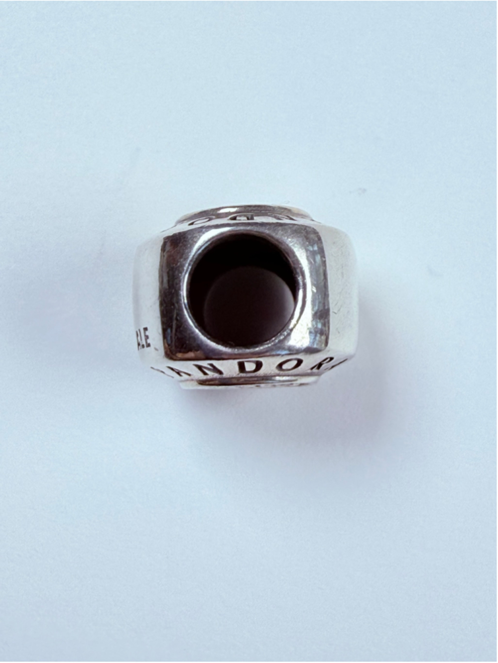 Pandora Signature Logo Pave Cubic Zirconia 925 Sterling Silver Bead Charm ALE - Picture 4 of 6